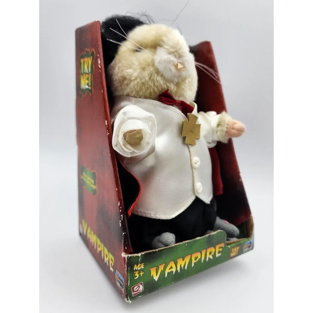 Gemmy Singing‎ Hamster in Dracula Costume Vampire Halloween NIB Vtg